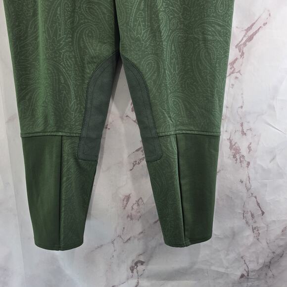 ARIAT Breeches Womens 34 L Green Riding Pant Seat Equestrian Paisley Pro Series - Picture 7 of 11